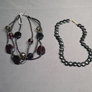 Chic Black and Gold Multi-Strand Necklace